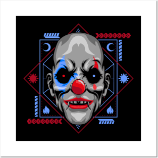 clown mask halloween Posters and Art